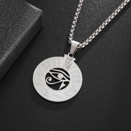 Eye of Horus Evil Eye Pendant Necklace, Ancient Egyptian Protection Amulet