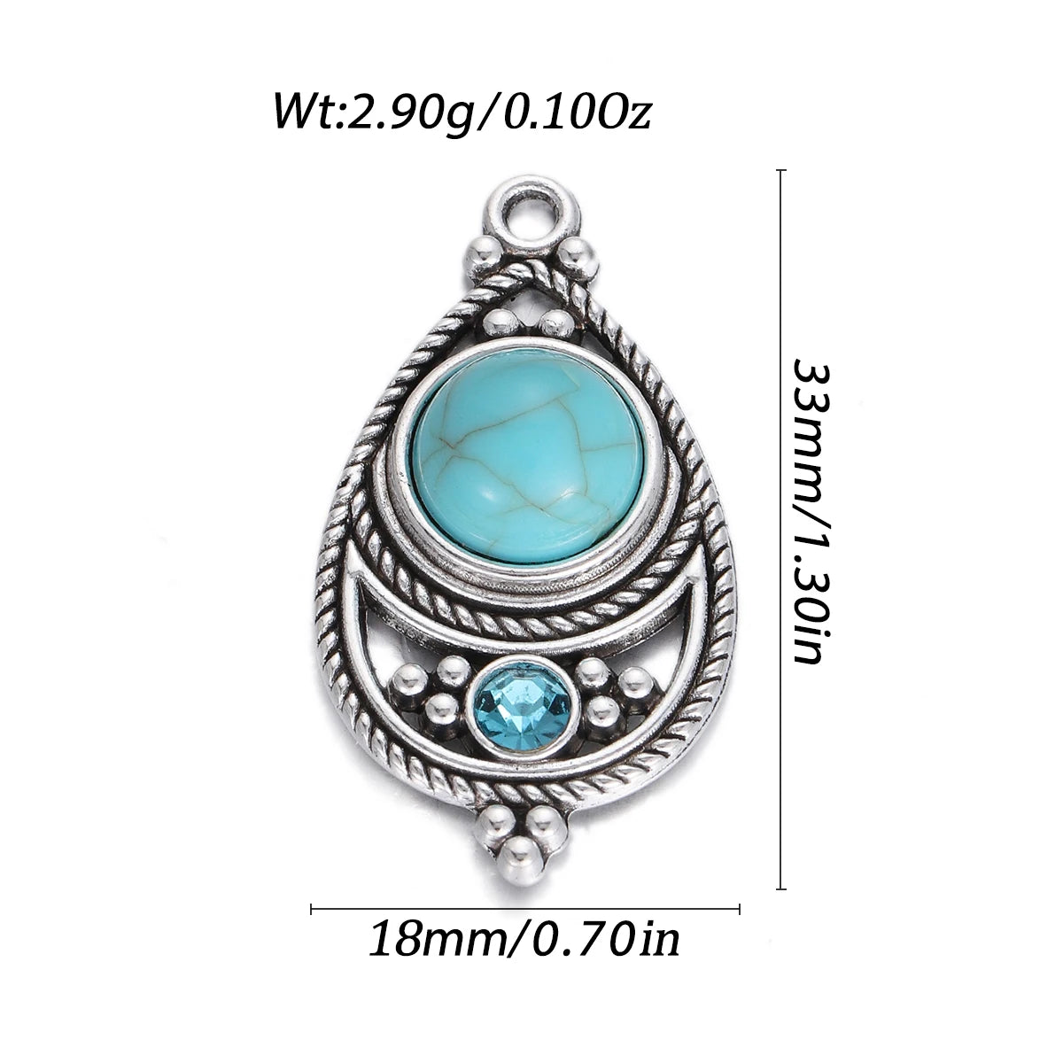 Boho Natural Stone Crystal Geometric Pendant Charms Pendants Earring Necklace Diy Women Jewelry Making Accessories