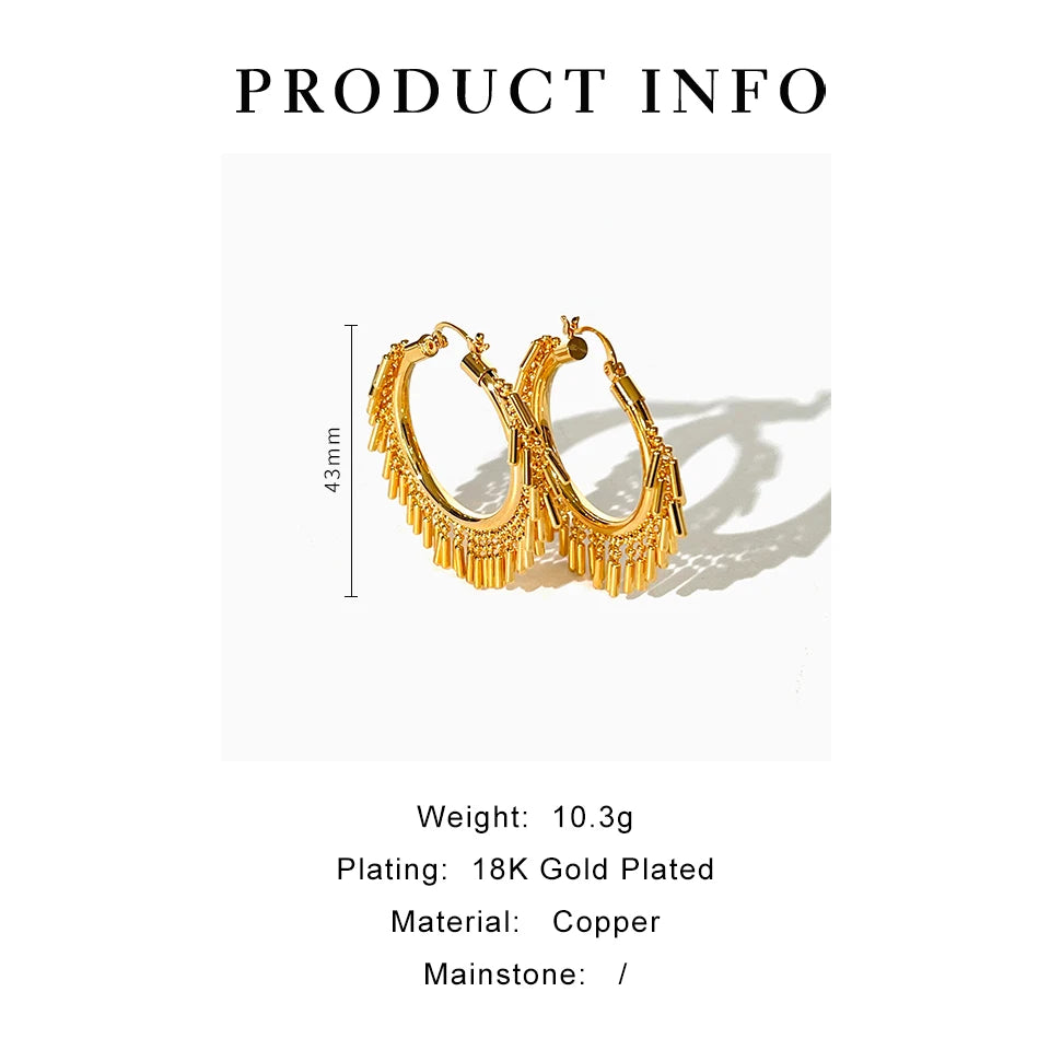 Peri'sbox Boho Gold Silver Plated Beads and Bar Tassel Hoop Earrings for Lady Statement Tube Huggie Earring with Dangling Charms