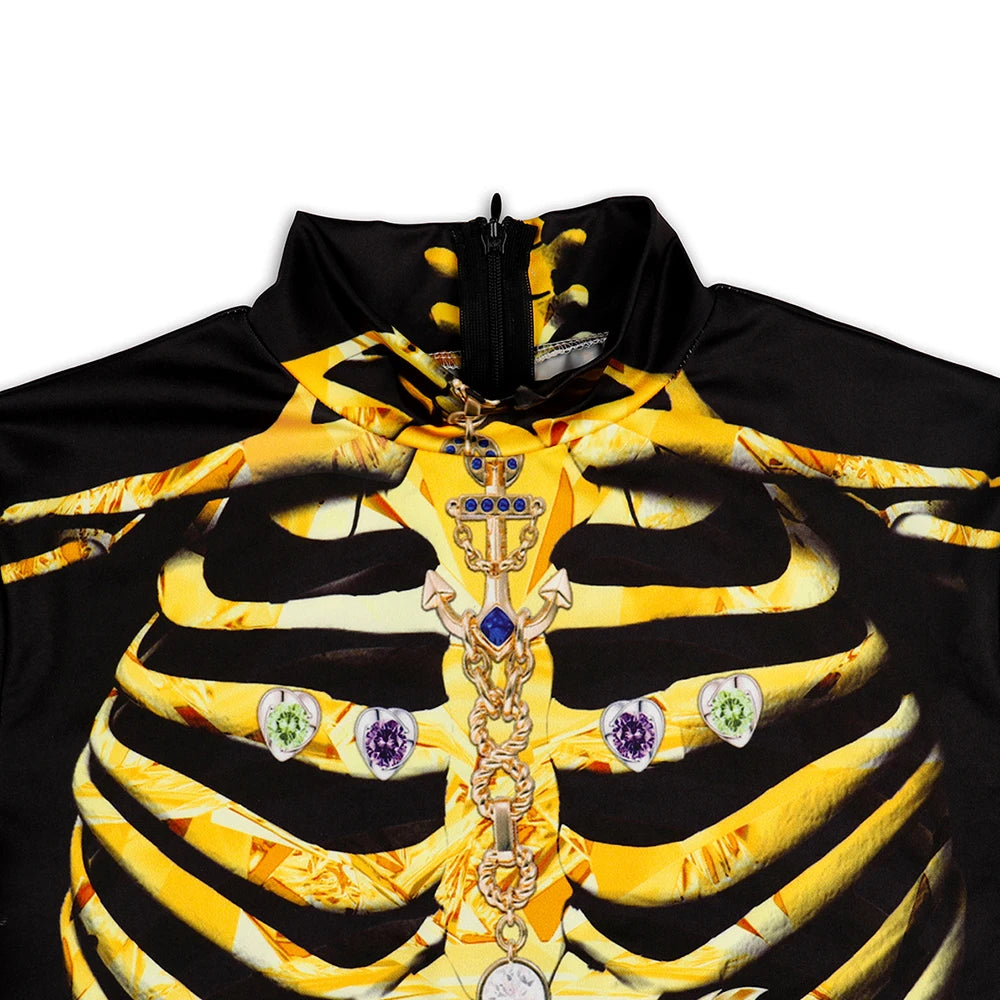 [You're My Secret] Halloween Costume For Women 3D Printed Skeleton Uniform Carnival Sexy Cosplay Outfit Fancy Dresses 2023 Party - Charlie Dolly