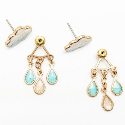 Original Cute Cloud Blue Rain Drop Dangle Earrings For Women 2022 Sweet White Glaze Charming Jewelry
