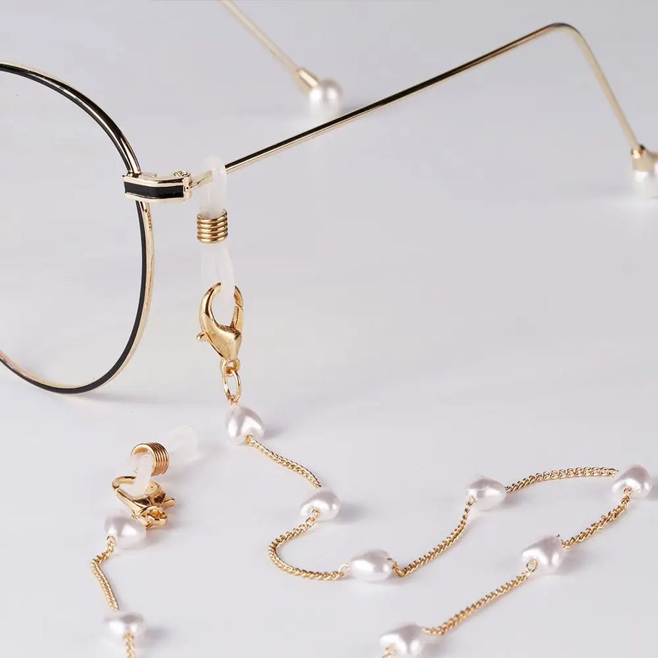 Pearl and Shell Beaded Sunglasses Chain Lanyard