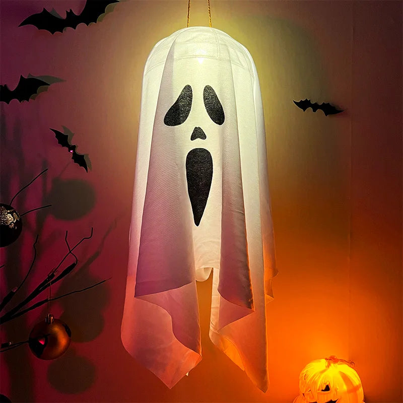 Halloween Party LED Glow Ghost Home Indoor Outdoor Decoration Supplies 2024 Haunted House Bar Hanging Horror Props with Lights - Charlie Dolly