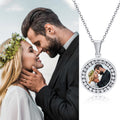 Custom Picture Photo Necklace Pendant For Women Men,Personalized Round Cubic Zirconia Necklace Stainless Steel Chain Adjustable - Charlie Dolly