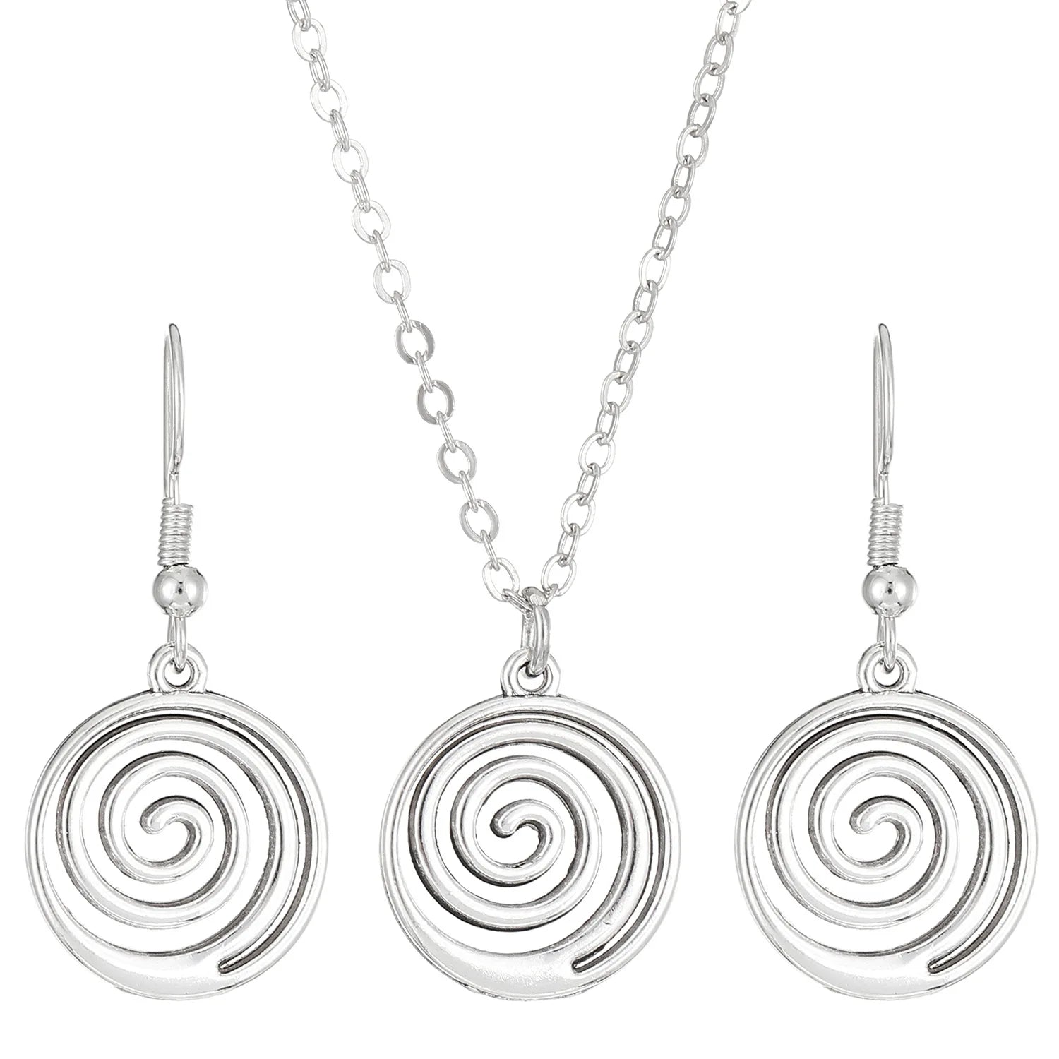 Vintage Spiral Vortex Pendant Hand-Woven Leather Rope Necklace for Women Unisex Boho Pentagram Necklace Fashion Punk Y2K Jewelry