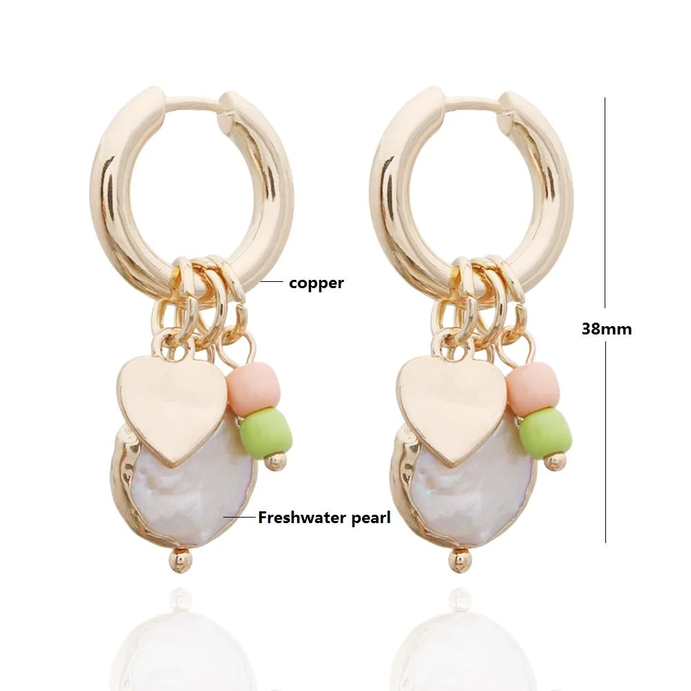 Pendant Earrings For Woman Boho Natural Stone Clover Malachite Powder Crystal Bohemia Charm Ear Luxury Quality Jewelry Girls