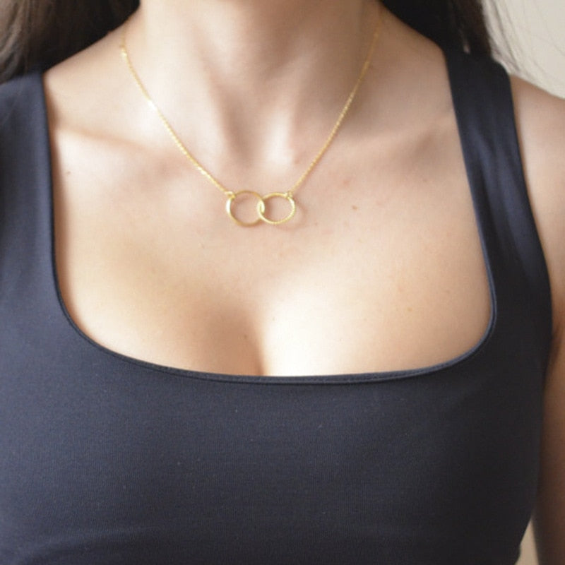 Shiny Butterfly Necklace Ladies Exquisite Double Layer Clavicle Chain Necklace Jewelry for Ladies Gift - Charlie Dolly