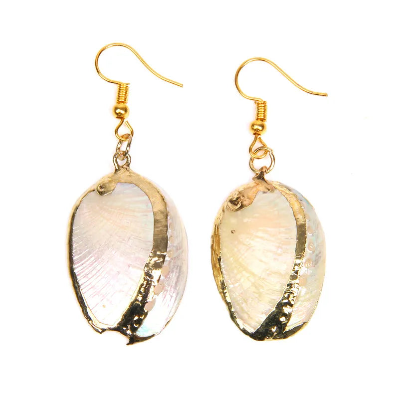 New In Natural Shell Sea Scallop Drop Earrings Boho Shell Drop Earrings for Women Femal Sea Beach Earrings Summer Jewelry Gifts