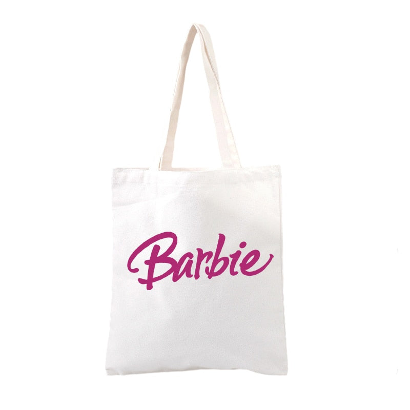 New Kawaii Barbie Canvas Bag Anime Y2K Fashion Casual Large Capacity Shoulder Bags Anime All-Match Shopping Tote Pouch Gifts Toy - Charlie Dolly