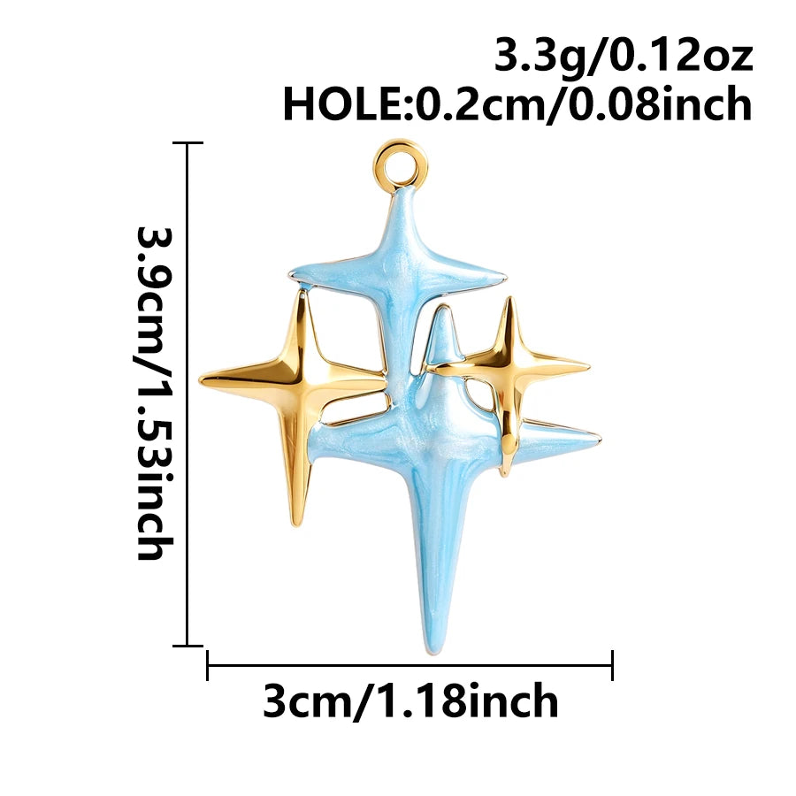 3/8Pcs Boho Summer Marine Sea Animal Starfish Turtle Pendant Jewelry Making Enamel Lizard Gecko Butterfly Colgantes Wholesale