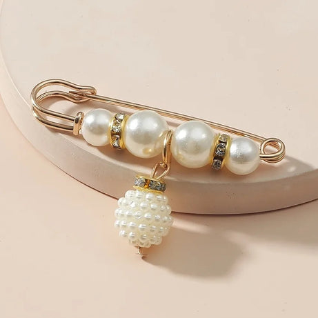 Elegant Faux Pearl Brooch Pin Set (14 Pieces)