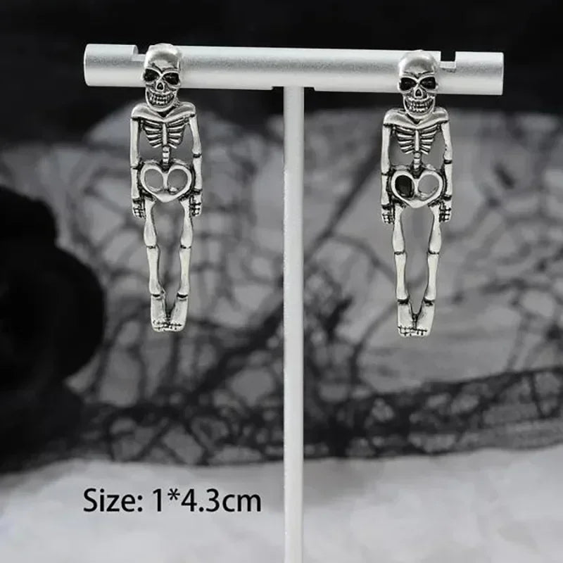New Halloween Skull Skeleton Drop Earrings for Women Fashion Trend Gothic Jewelry Gift Hip Hop Rock Cool Dropped Earrings Men - Charlie Dolly