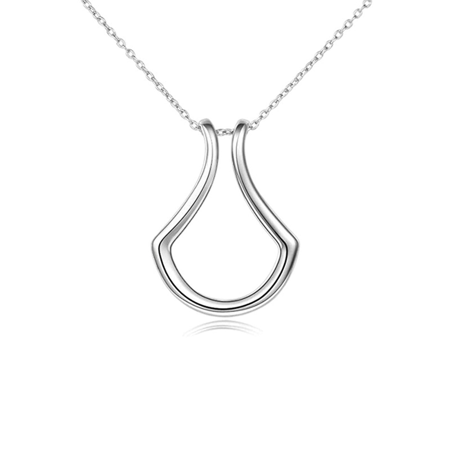 1Piece Fashion Necklace Geometric Simple Ring Holder Ring Pendant Necklace for Men Women Party Jewelry Neck Chain 45cm long