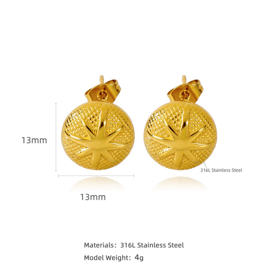 HONGTONG Earrings Irregular Love Shape Stainless Steel Earrings Women&#39;s Fashion Cute Metal Texture 18k Earrings Gold Plated - Charlie Dolly