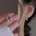 2023 Silver Color Geometric Heart-shaped Earrings for Women Girls Fashion Hollow Heart Hoop Earrings INS Jewelry Accessories - Charlie Dolly