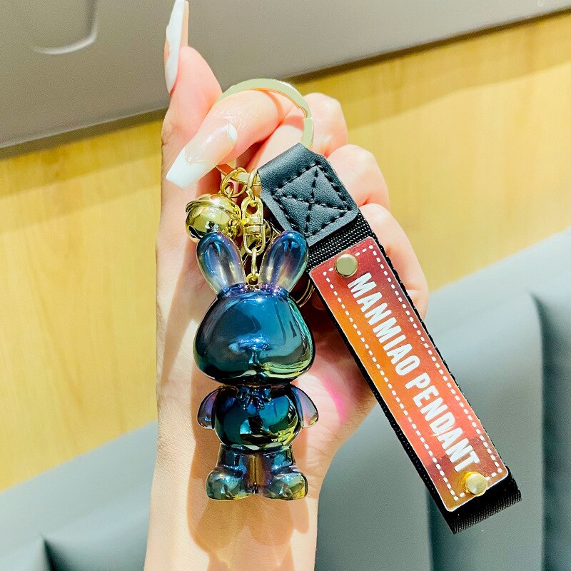 Cute Crystal Keychain Charm Tie The Bear Pendant For Women Bag Car KeyRing Mobile Phone Fine Jewelry Accessories Kids Girl Gift - Charlie Dolly