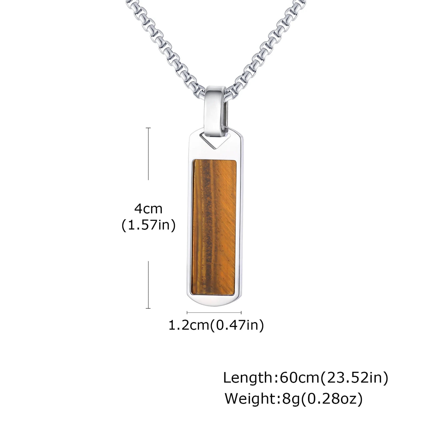 Natural Stone and Stainless Steel Hip Hop Pendant Necklace for Men