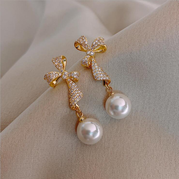 Starfish Shell Stud Earrings for Women Small Cute Earrings with Imitation Pearl Fashion Banquet Wedding Jewelry - Charlie Dolly