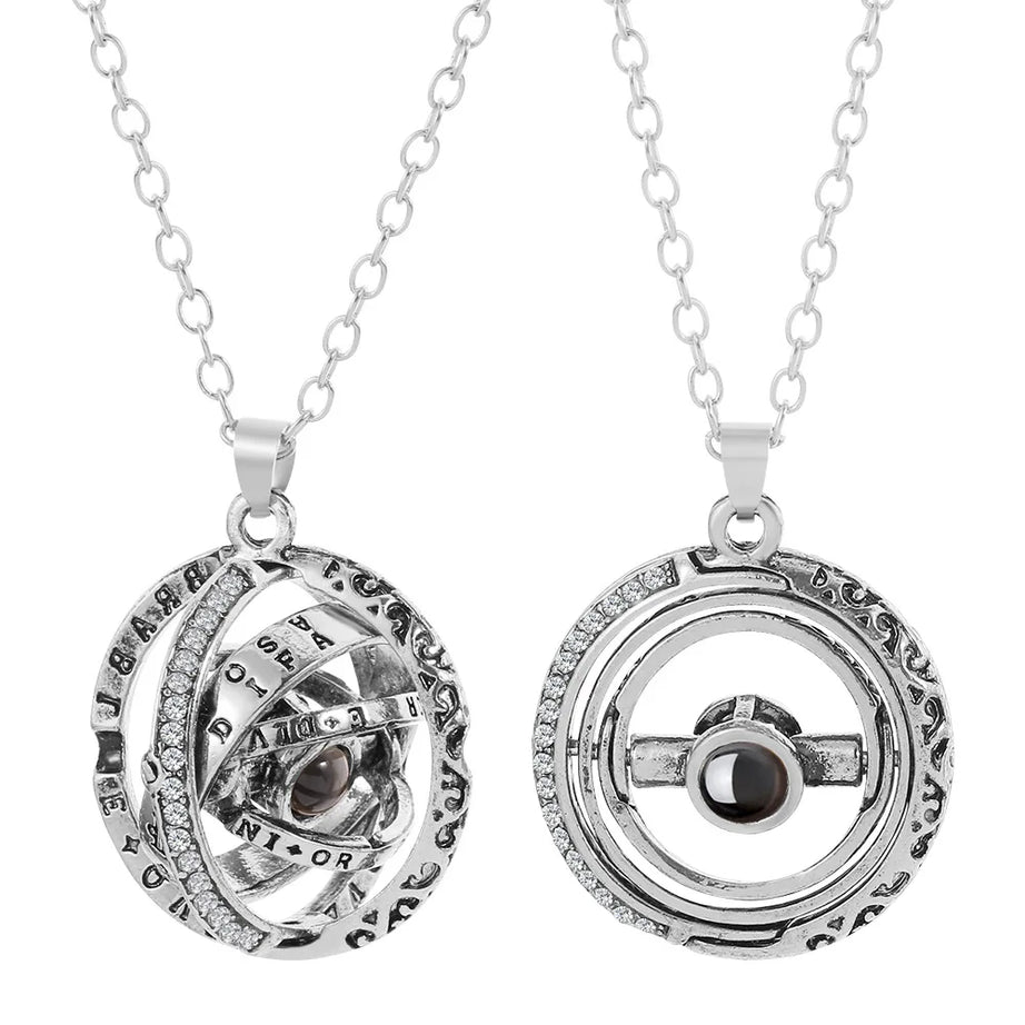 Projection Necklace, I Love You in 100 Languages, Zircon Heart Pendant Gift
