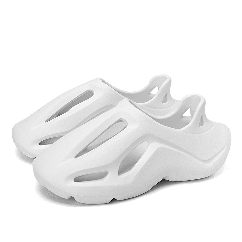 adidas gazelle silver green womens Men's Slippers Summer Soft Eva Beach Hole Shoes Outdoor Women's Slide Non-Slip Tie-Dyed Designer Personalized Hollow Shoes 36-47 White / 40-41