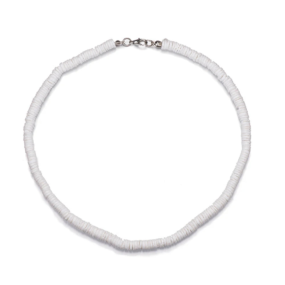Puka Shell Chip Boho Choker Necklace for Men and Women