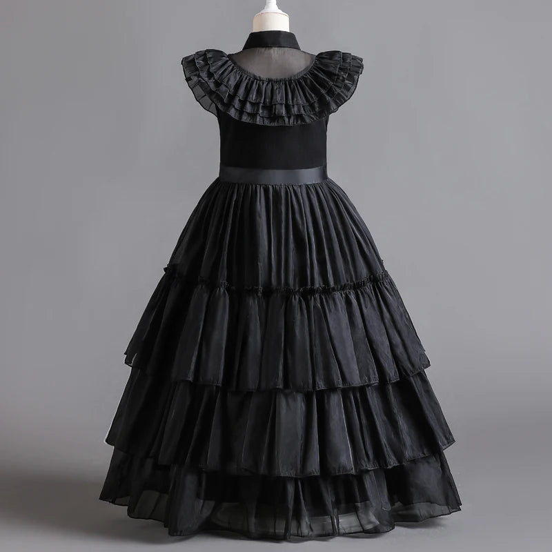 Wednesday Adams Cosplay For Girls Costume 2023 New Vestidos For Kids Carnival Easter Halloween Party Costumes for 3-12 Years - Charlie Dolly