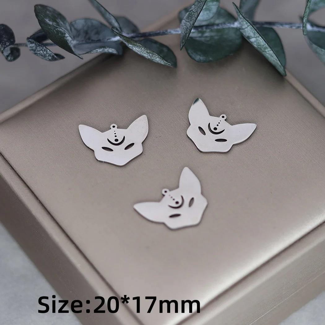 3pcs Stainless Steel Gothic Sun Cross Sword DIY Charms Tassels Star Lotus Flower Earrings Necklace Jewelry Making Amulet Pendant