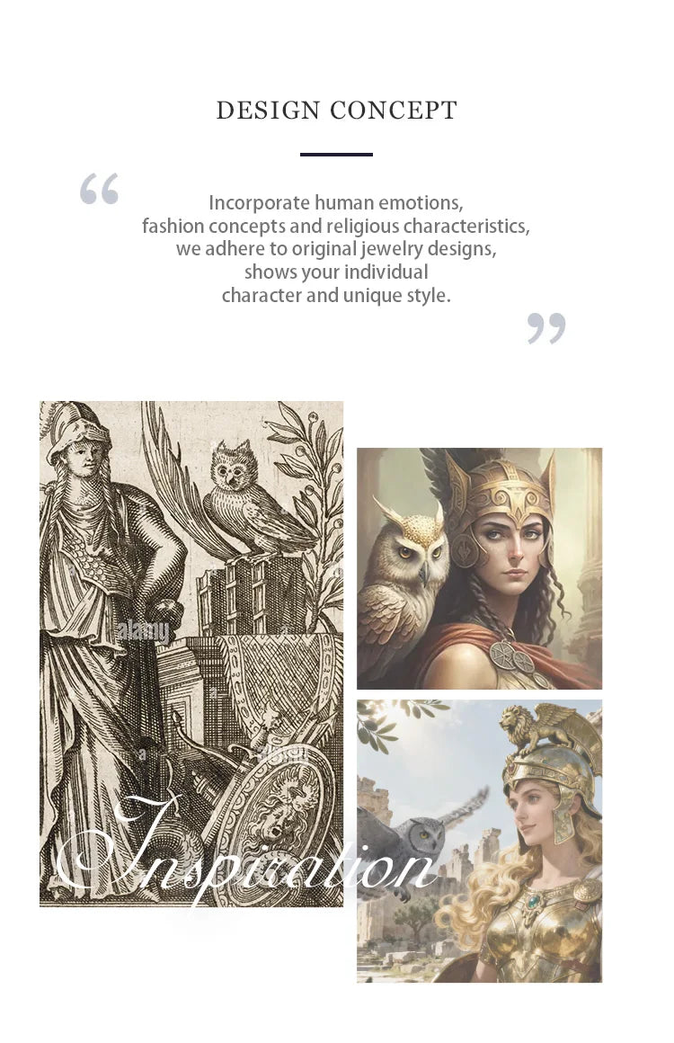 AEONSLOVE 925 Sterling Silver Athena Greek Goddess of War Pendant Vintage Owl Necklace Amulet Mythology Jewelry for Men Women