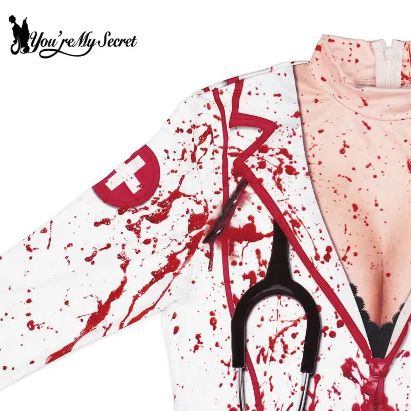 [You're My Secret] Halloween Costume For Women 3D Printed Skeleton Uniform Carnival Sexy Cosplay Outfit Fancy Dresses 2023 Party - Charlie Dolly