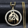 Horse Head Pendant Necklace for Women/Men Stainless Steel Animal Horse Accessories Chain Necklaces Jewelry colar masculino N2026 - Charlie Dolly