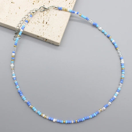 Handmade Seed Bead Colorful Boho Choker Necklace