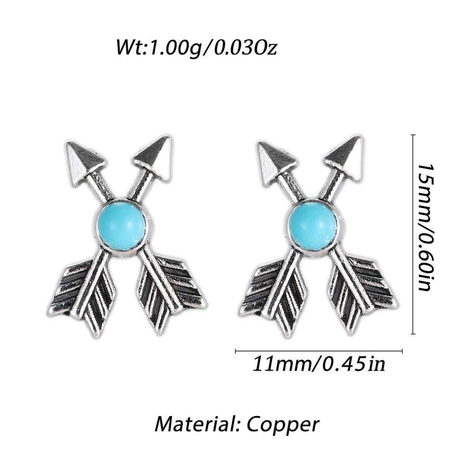 Turquoise Arrow Triangle Mini Stud Earrings Jewelry