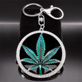 Fashion Crystal Keychain Maple Leaves Pendants Key Ring Alloy Multiple Colors Key Holder Bag Accessories Jewelry Souvenir Gifts - Charlie Dolly