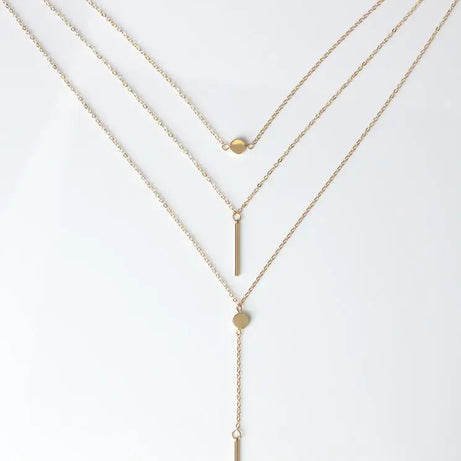 Minimalist Coin Multilayer Chain Necklace Jewelry