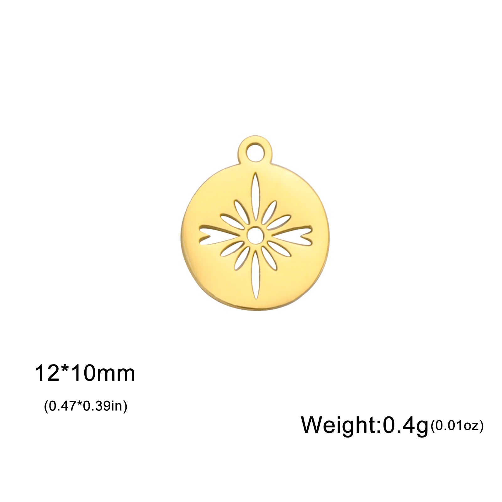 5 pieces of lotus shell stainless steel bracelet pendant necklace small sun shell pendant DIY necklace bracelet earrings jewelry