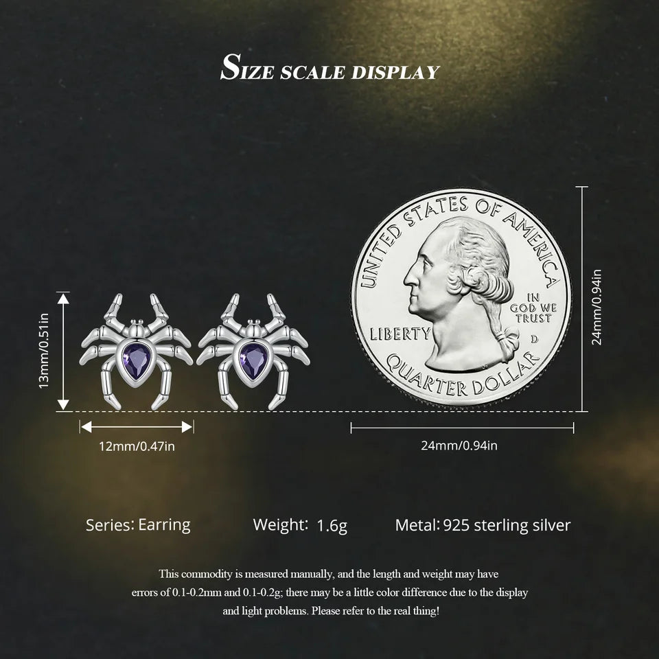 BISAER 925 Sterling Silver Mini Pumpkin Luminous Stud Earrings Enamel Ear Clip For Girl Halloween Party Original Fine Jewelry - Charlie Dolly