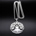 Buddhism Meditation Buddha Yoga Pendant Necklace Stainless Steel Tree of Life Necklace Buddhist Jewelry collares para mujer - Charlie Dolly