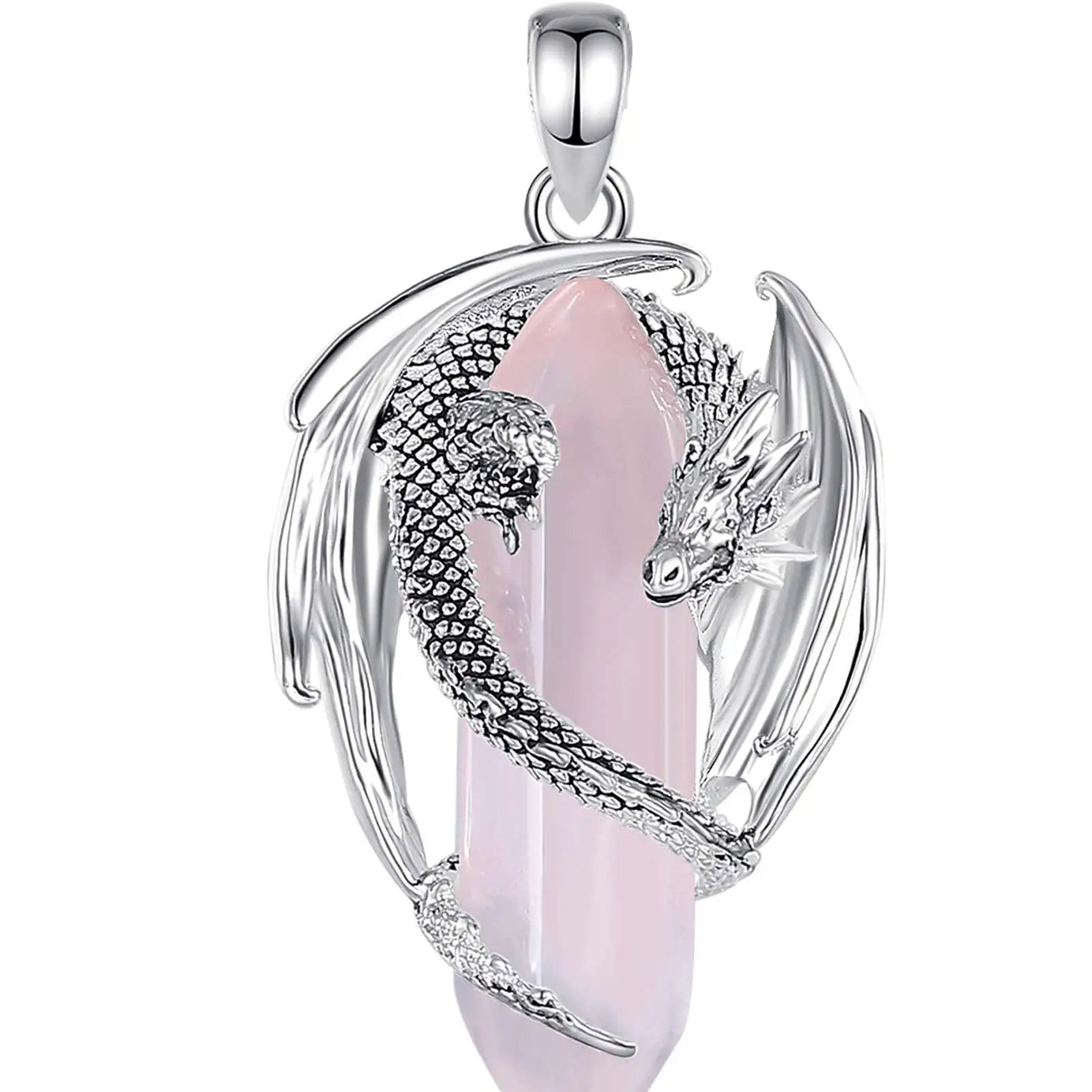 Dragon Natural Stone Hexagonal Prism Necklace