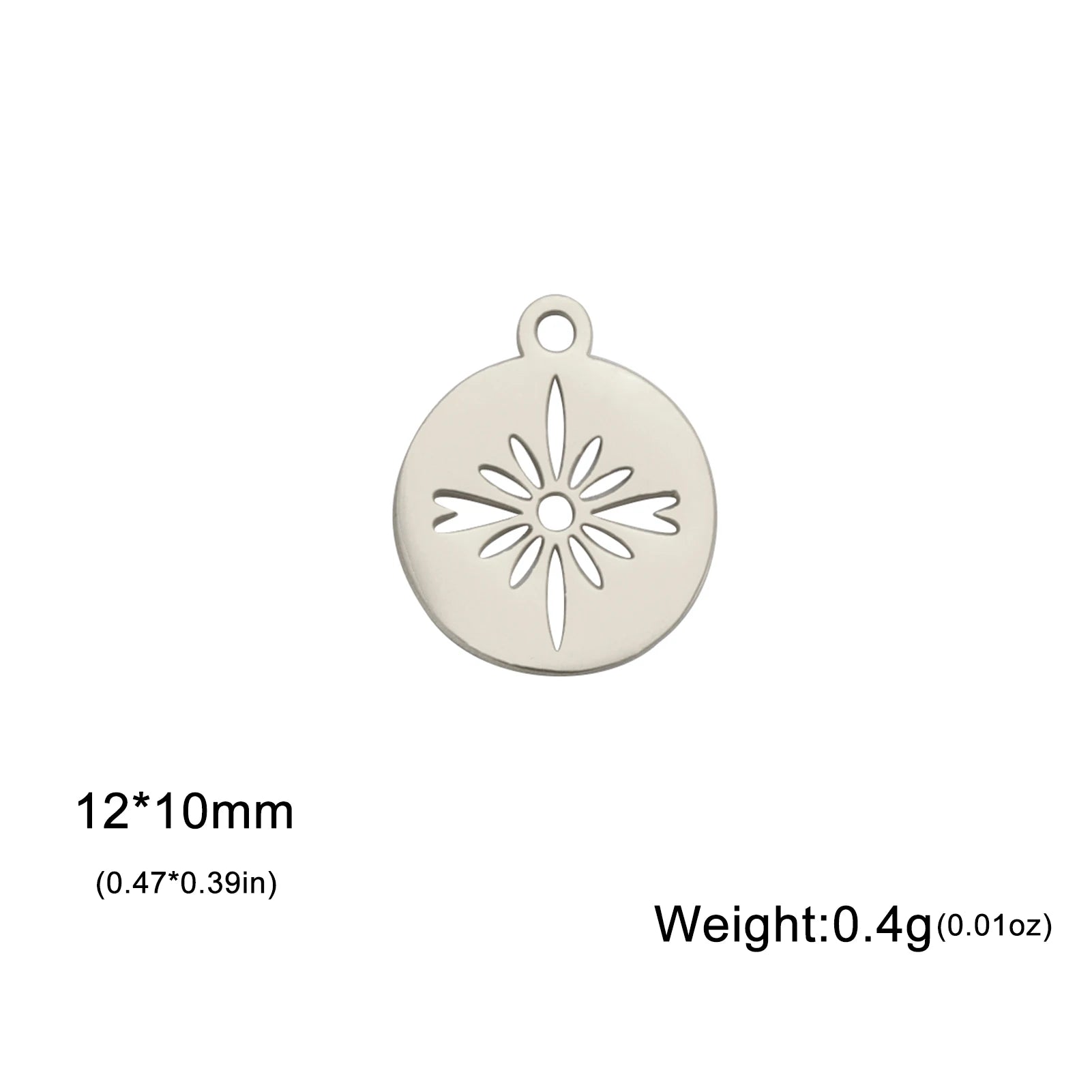 5 pieces of lotus shell stainless steel bracelet pendant necklace small sun shell pendant DIY necklace bracelet earrings jewelry