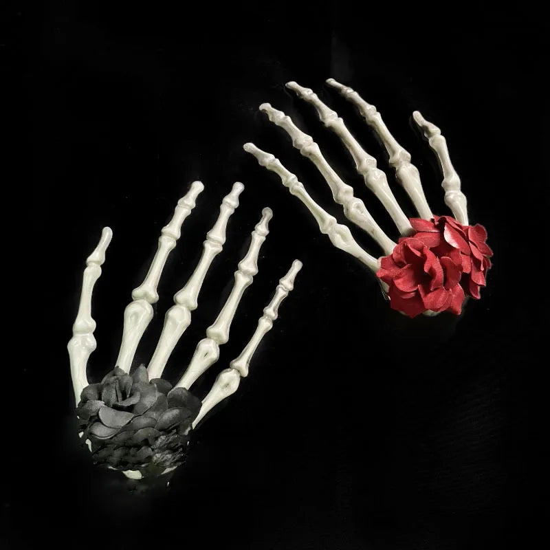 Skull Skeleton Hand Retro Rose Hair Clip Cos Hair Accessories Bone Hairpin Halloween Party Gifts For Women Hair Accessories - Charlie Dolly