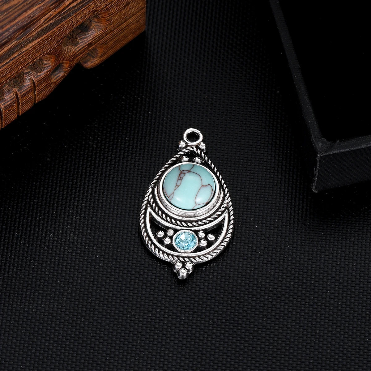 Boho Natural Stone Crystal Geometric Pendant Charms Pendants Earring Necklace Diy Women Jewelry Making Accessories