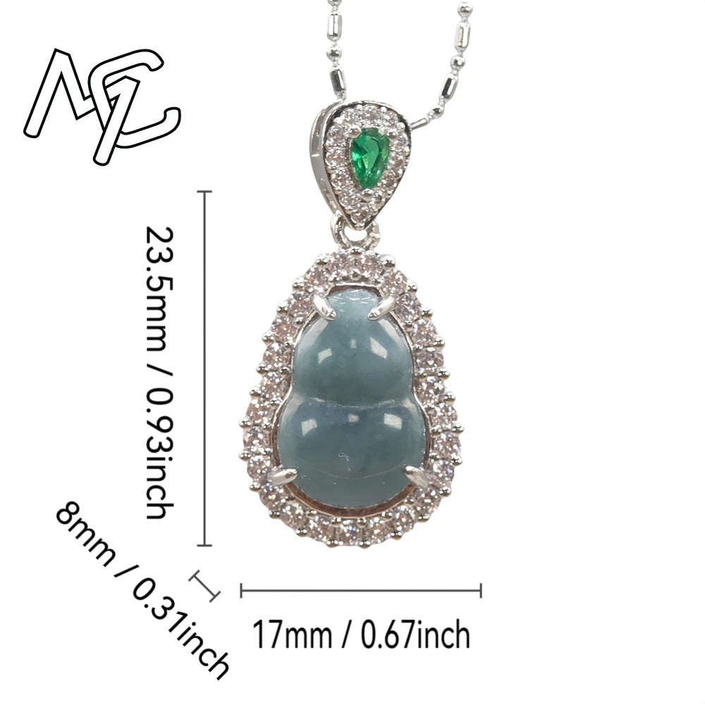 925 Silver Inlay Burmese Jade Adjustable Flower Gourd Butterfly Pendant Ring Emerald Rose Natural Green Women Jewelry Customized