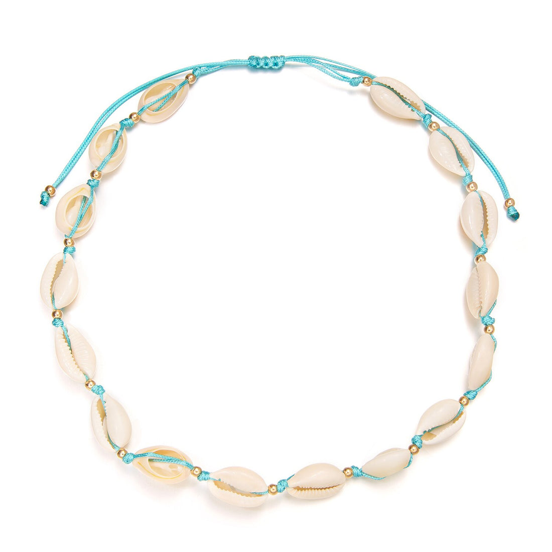 Bohemian Natural Shell Necklace &amp; Bracelet Set for Women Fashion Hand Braided Adjustable Necklace Charm Summer Vacation Jewelry - Charlie Dolly