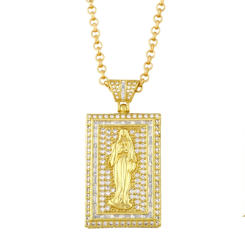Andralyn New clavicle chain cross Virgin Mary pendant creative Tower necklace wholesale
