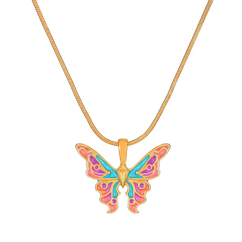 Trendy Barbie Princess Pearl Enamel Butterfly Choker Necklace For Women Holiday Party Gift Fashion Jewelry Accessories N049 - Charlie Dolly