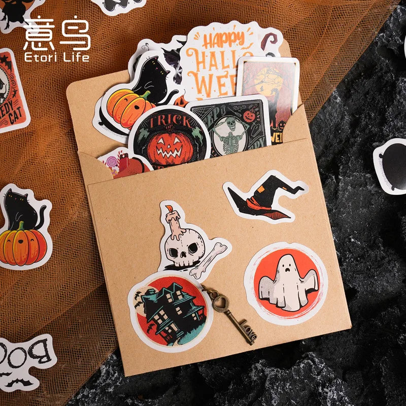 46pcs Etori Life Halloween Sticker Pack DIY Material Decorative Stationery Album Diary Cup Notebook Mobile Phone Toy Scrapbook - Charlie Dolly