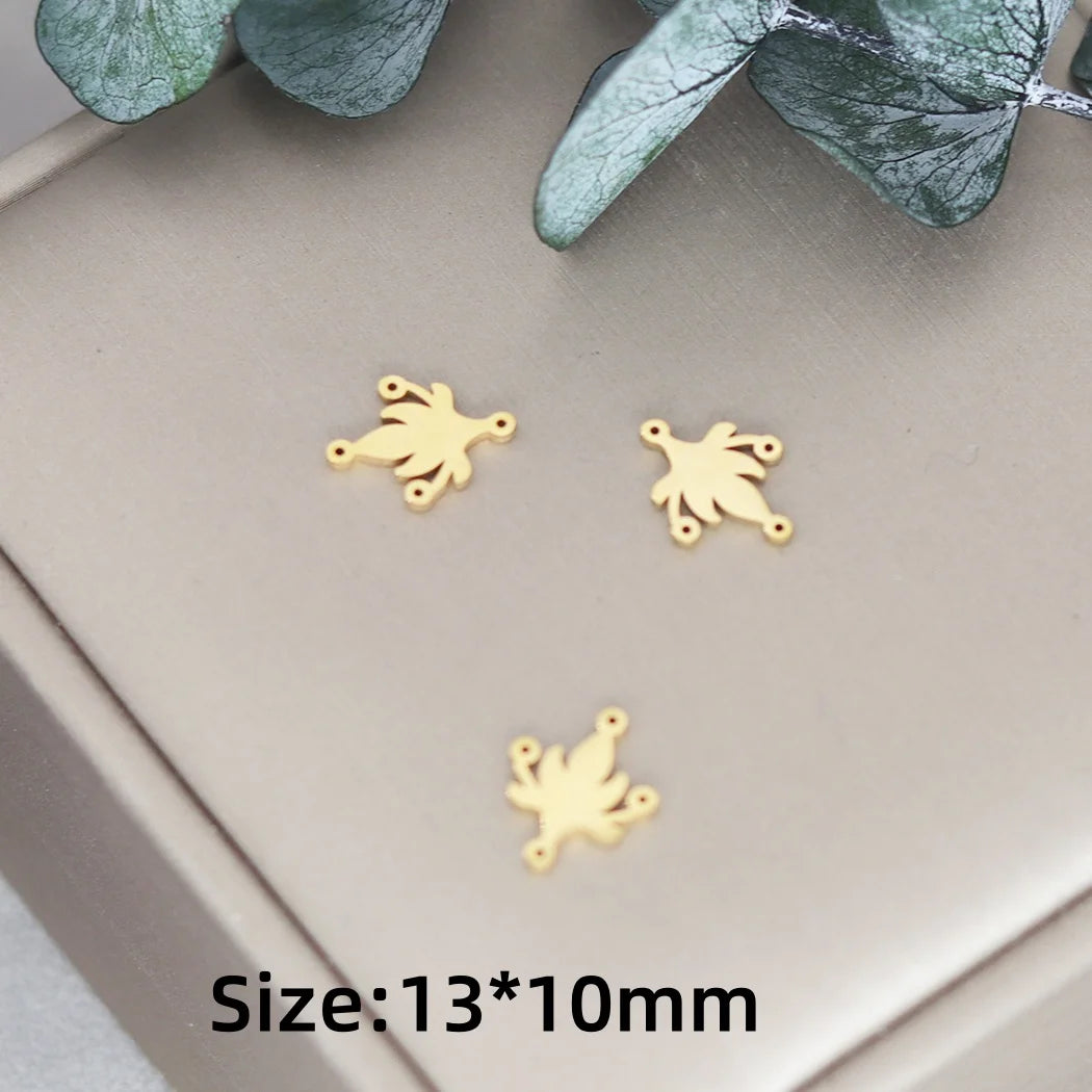 3pcs Exquiaite Amulet Moon Lotus Flower Charms DIY Craft Earrings Necklace Jewelry Making Yogo Buddhism Stainless Steel Pendant