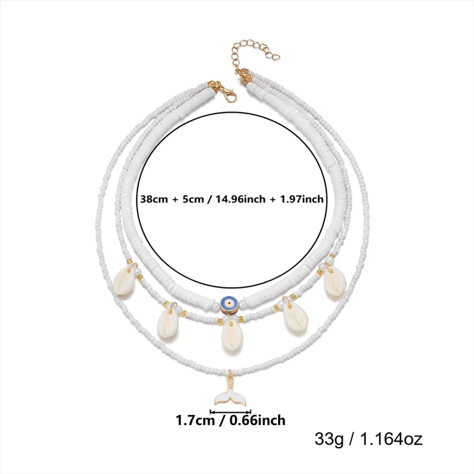 Turtle, Starfish and Shell Fishtail Boho Choker