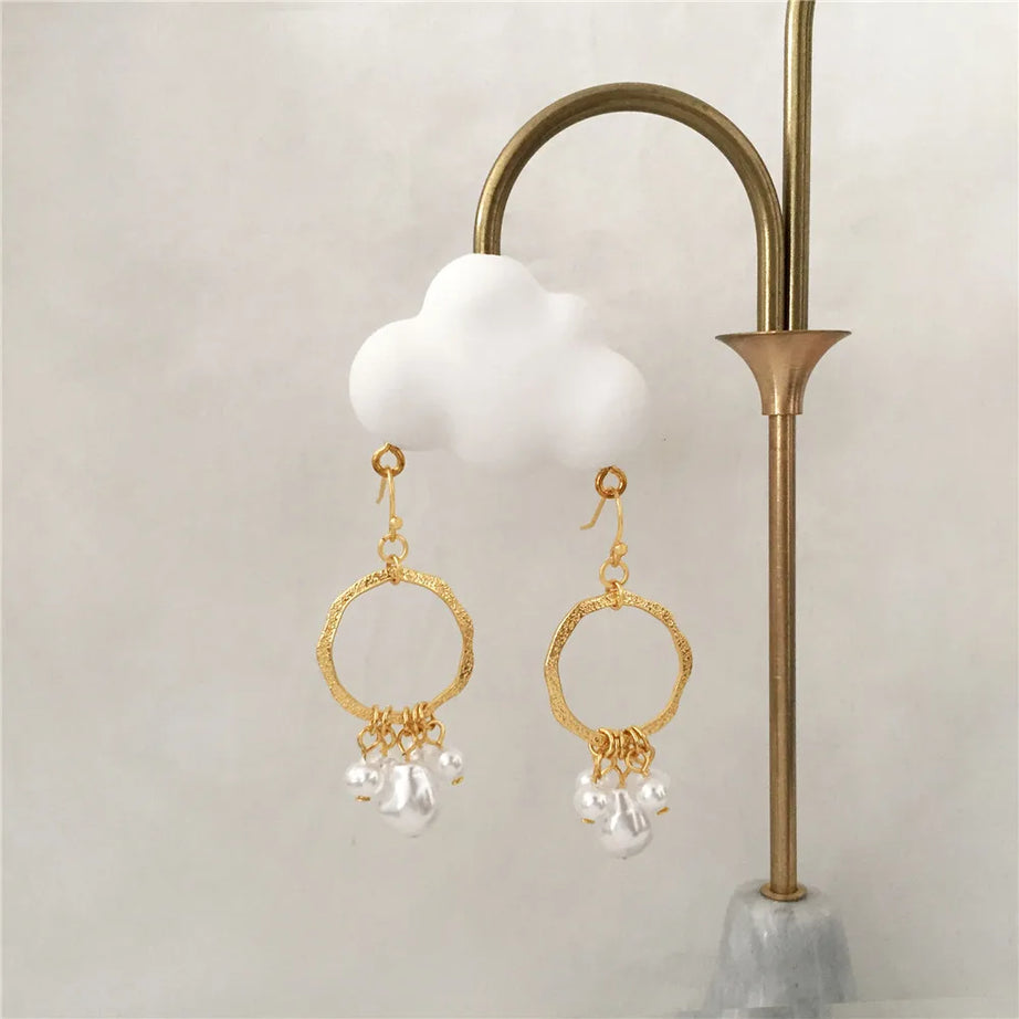 Irregular Pearl Ear Clip Earrings Jewelry