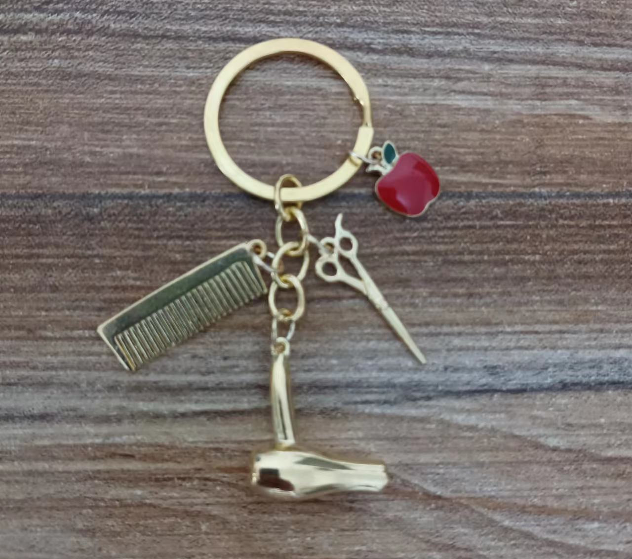 Charm Keychain Hairdresser Gift Comb Scissors Hair Dryer Car Interior Pendant Jewelry Gift Personality Keychain Personality - Charlie Dolly